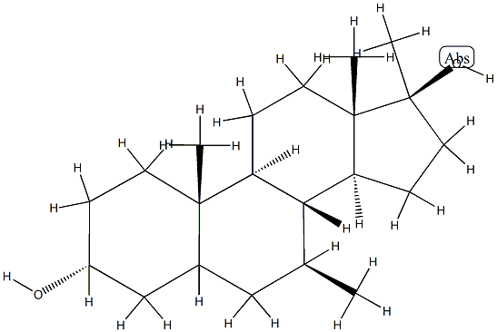 7β,17α-Dimethyl-5β-androstane-3α,17β-diol Struktur