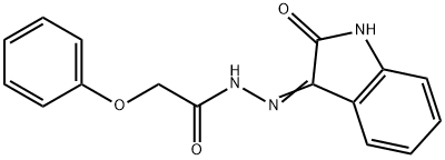 N'-(2-oxo-1,2-dihydro-3H-indol-3-ylidene)-2-phenoxyacetohydrazide Struktur