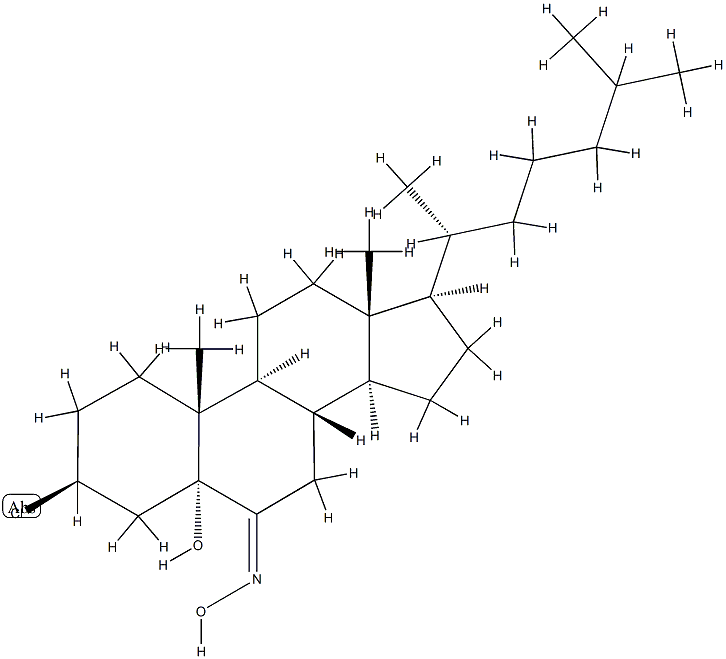 3β-Chloro-5-hydroxy-5α-cholestan-6-one oxime Struktur