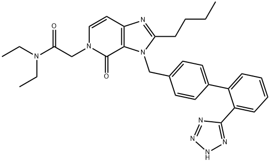 2-butyl-4-oxo-4,5-dihydro-3-((2'-(1H-tetrazol-5-yl)-4-biphenylyl)methyl)-3H-imidazo(4,5-c)pyridine-5-(N,N-diethylacetamide) Struktur