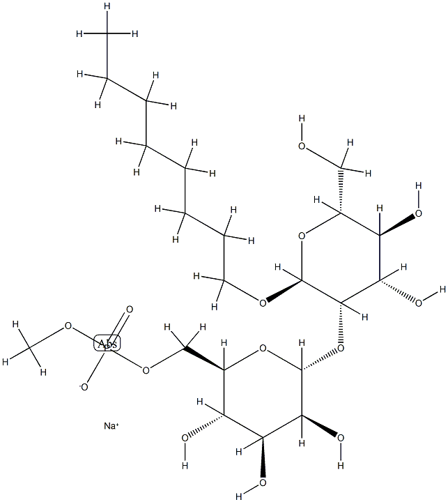 octyl 2-O-(mannopyranosyl-6-methylphosphate)mannopyranoside Struktur