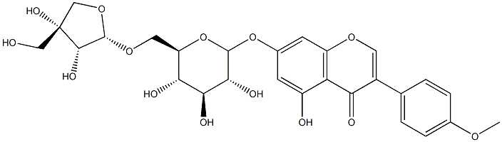 7-[(2-O-D-Apio-β-D-furanosyl-β-D-glucopyranosyl)oxy]-5-hydroxy-3-(4-methoxyphenyl)-4H-1-benzopyran-4-one Struktur