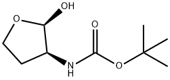 Carbamic acid, (tetrahydro-2-hydroxy-3-furanyl)-, 1,1-dimethylethyl ester, (2R- Struktur