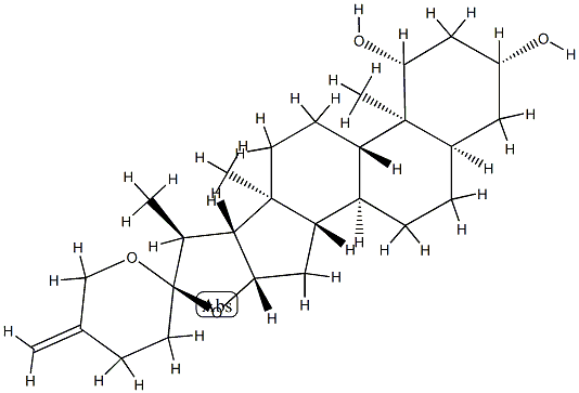 5β-Spirost-25(27)-ene-1β,3β-diol Struktur