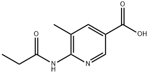 3-Pyridinecarboxylicacid,5-methyl-6-[(1-oxopropyl)amino]-(9CI) Struktur