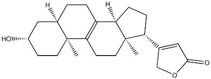 3β-Hydroxy-5β-carda-8,20(22)-dienolide Struktur