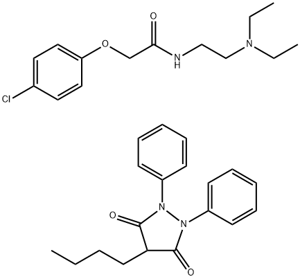 2-(4-chlorophenoxy)-N-[2-(diethylamino)ethyl]acetamide, compound with 4-butyl-1,2-diphenyltetrahydropyrazol-3,5-dione (1:1) Struktur