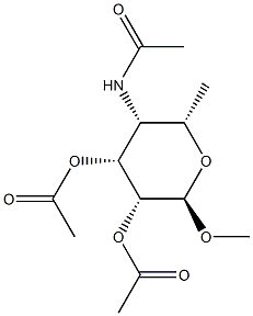 Methyl 2-O,3-O-diacetyl-4-(acetylamino)-4,6-dideoxy-α-L-talopyranoside Struktur