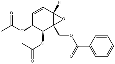 (1S,6S)-2β,3α-Diacetoxy-1-[(benzoyloxy)methyl]-7-oxabicyclo[4.1.0]hept-4-ene Struktur