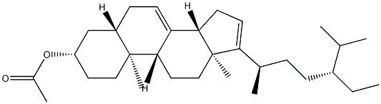 5α-Stigmasta-7,16-dien-3β-ol acetate Struktur