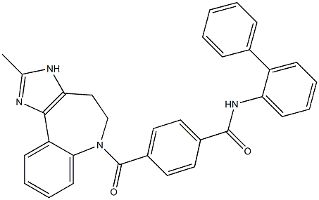 N-(BIFENYL-2-YL)-4-[(2-METHYL-4,5-DIHYDRO-1H-IMIDAZO[4,5-D][1]BENZAZEPINE-6-YL)CARBONYL]BENZAMIDE Struktur