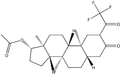 [(5S,8S,9S,10S,13S,14S,17S)-10,13-dimethyl-3-oxo-2-(2,2,2-trifluoroace tyl)-1,2,4,5,6,7,8,9,11,12,14,15,16,17-tetradecahydrocyclopenta[a]phen anthren-17-yl] acetate Struktur