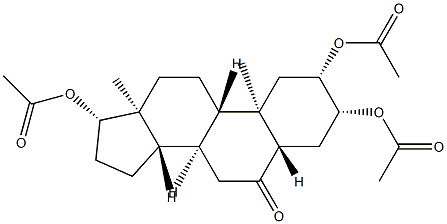 2β,3β,17β-Tris(acetyloxy)-5α-androstan-6-one Struktur