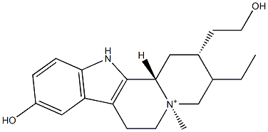 10,17-Dihydroxy-4β-methylcorynan-4-ium Struktur