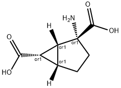 Bicyclo[3.1.0]hexane-2,6-dicarboxylic acid, 2-amino-, (1R,2R,5S,6S)-rel- (9CI) Struktur