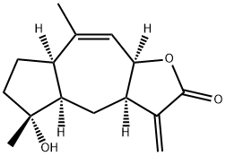 (3aR)-3a,4,4aα,5,6,7,7aα,9aα-Octahydro-5α-hydroxy-5,8-dimethyl-3-methyleneazuleno[6,5-b]furan-2(3H)-one Struktur