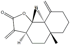 (3aS)-3a,4,5,5a,6,7,8,9,9aβ,9bα-Decahydro-5aα-methyl-3,9-bis(methylene)naphtho[1,2-b]furan-2(3H)-one Struktur