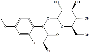 4-(β-D-Glucopyranosyloxy)-2-hydroxy-7-methoxy-2H-1,4-benzoxazin-3(4H)-one Struktur