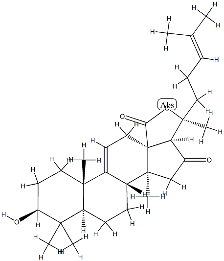 3β,20-Dihydroxy-16-oxo-5α-lanosta-9(11),24-dien-18-oic acid γ-lactone Struktur