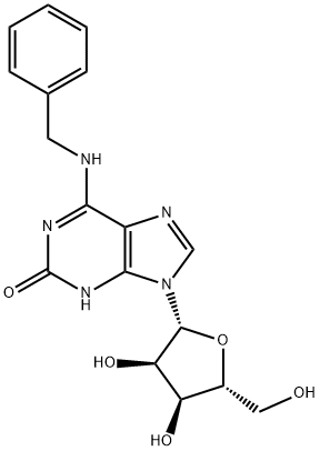 6-Benzylamino-9-β-D-ribofuranosyl-9H-purin-2(1H)-one Struktur