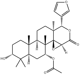 (13α,17aα)-7α-Acetyloxy-14β,15β:21,23-diepoxy-3α-hydroxy-4,4,8-trimethyl-17-oxa-D-homo-24-nor-5α-chola-20,22-dien-16-one Struktur