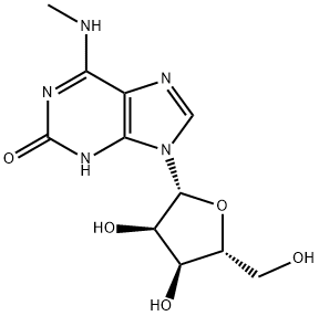 6-Methylamino-9-β-D-ribofuranosyl-9H-purin-2(1H)-one Struktur