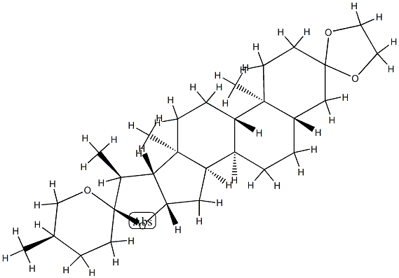 (14β,25R)-5α-Spirostan-3-one ethylene acetal Struktur