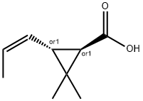 Cyclopropanecarboxylic acid, 2,2-dimethyl-3-(1Z)-1-propenyl-, (1R,3R)-rel- (9CI) Struktur