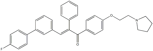 3-(4-Fluorophenyl)-α-phenyl-4'-[2-(1-pyrrolidinyl)ethoxy]chalcone Struktur