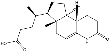 4-(decahydromethyl-3-oxo-1H-cyclopentaquinolinyl)valeric acid Struktur