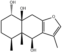 (4S)-4,4a,5,6,7,8,8a,9-Octahydro-3,4aβ,5β-trimethylnaphtho[2,3-b]furan-4β,8α,8aβ-triol Struktur