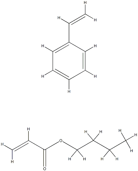 2-Propenoic acid, butyl ester, polymer with ethenylbenzene Struktur