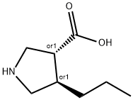 3-Pyrrolidinecarboxylicacid,4-propyl-,(3R,4R)-rel-(9CI) Struktur