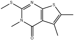 3,5,6-trimethyl-2-(methylsulfanyl)thieno[2,3-d]pyrimidin-4(3H)-one Struktur