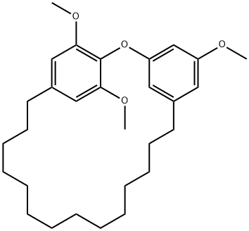 5,24,25-Trimethoxy-2-oxatricyclo[20.2.2.13,7]heptacosa-3,5,7(27),22,24(1),25-hexene Struktur