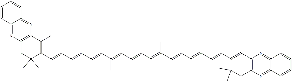 2,2'-[(1E,3E,5E,7E,9E,11E,13E,15E,17E)-3,7,12,16-Tetramethyl-1,3,5,7,9,11,13,15,17-octadecanonene-1,18-diyl]bis(3,4-dihydro-1,3,3-trimethylphenazine) Struktur