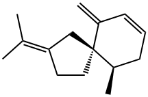 (5R,10R)-10-Methyl-6-methylene-2-isopropylidenespiro[4.5]dec-7-ene Struktur