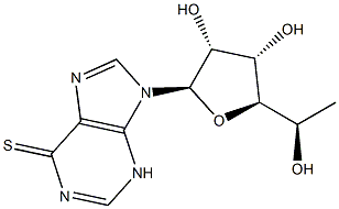 9-(6'-deoxy-beta-D-allofuranosyl)-6-thiopurine Struktur