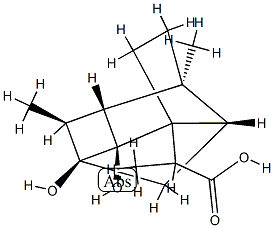 (1R,7aβ,8S,αR)-Octahydro-6β,8-dihydroxy-α,3aβ,5α-trimethyl-1α,4α,6-metheno-1H-indene-1-acetic acid Struktur