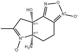 8aH-Pyrrolo[3,2-e]-2,1,3-benzoxadiazol-8a-ol,5a-amino-4,5,5a,8-tetrahydro-7-methyl-,3,6-dioxide,(5aR,8aR)-rel-(9CI) Struktur