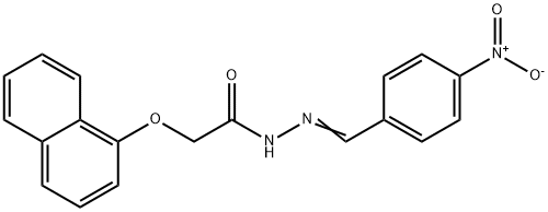 (E)-2-(naphthalen-1-yloxy)-N-(4-nitrobenzylidene)acetohydrazide Struktur