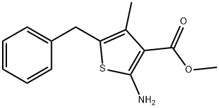 methyl 2-amino-5-benzyl-4-methyl-3-thiophenecarboxylate Struktur