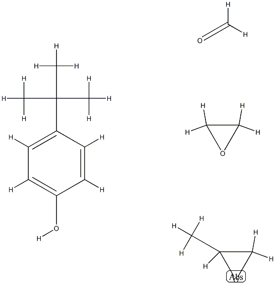 Formaldehyde, polymer with 4-(1,1-dimethylethyl)phenol, methyloxirane and oxirane Struktur