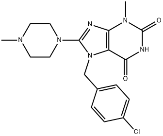 7-(4-chlorobenzyl)-3-methyl-8-(4-methylpiperazin-1-yl)-3,7-dihydro-1H-purine-2,6-dione Struktur