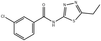 3-chloro-N-(5-ethyl-1,3,4-thiadiazol-2-yl)benzamide Struktur