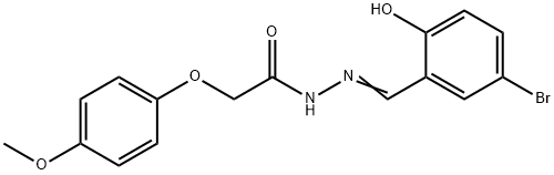 (E)-N-(5-bromo-2-hydroxybenzylidene)-2-(4-methoxyphenoxy)acetohydrazide Struktur