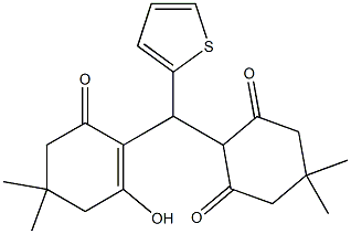 2-[(2-hydroxy-4,4-dimethyl-6-oxo-1-cyclohexen-1-yl)(2-thienyl)methyl]-5,5-dimethyl-1,3-cyclohexanedione Struktur