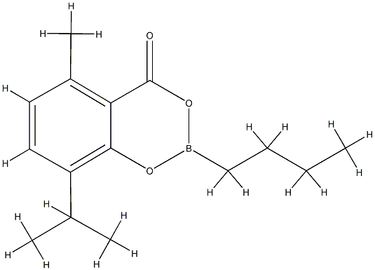 2-Butyl-8-isopropyl-5-methyl-4H-1,3,2-benzodioxaborin-4-one Struktur