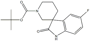 tert-butyl 5-fluoro-2-oxospiro[indoline-3,3'-piperidine]-1'-carboxylate Struktur