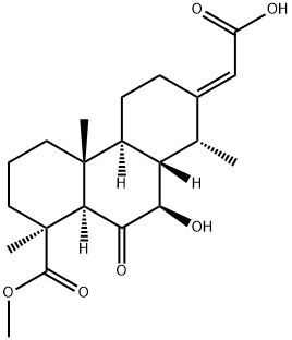 (1S,4bα,8aβ,10aα)-Tetradecahydro-7-[(E)-carboxymethylene]-9β-hydroxy-1,4aβ,8α-trimethyl-10-oxo-1β-phenanthrenecarboxylic acid 1-methyl ester Struktur